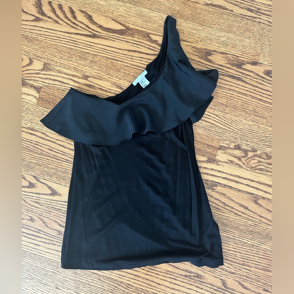 Women’s One Shoulder Satin Ruffle Top